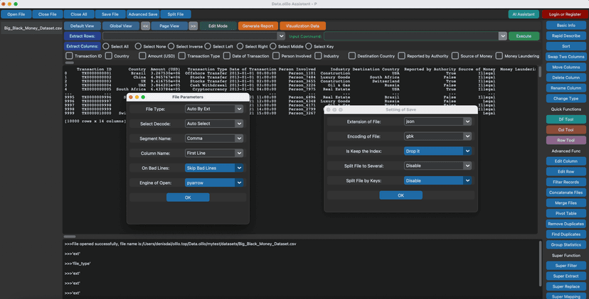 CSV to JSON Converter in DataOlllo